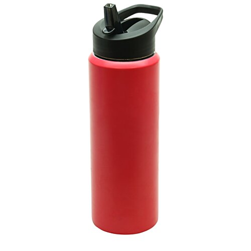 Additional Image 3 - a red water bottle with a black lid