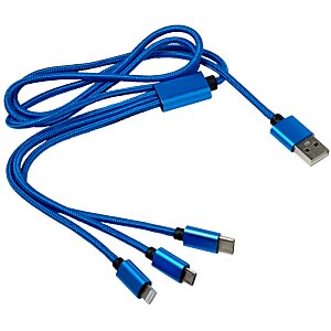 Additional Image 2 - a blue usb cable with four plugs