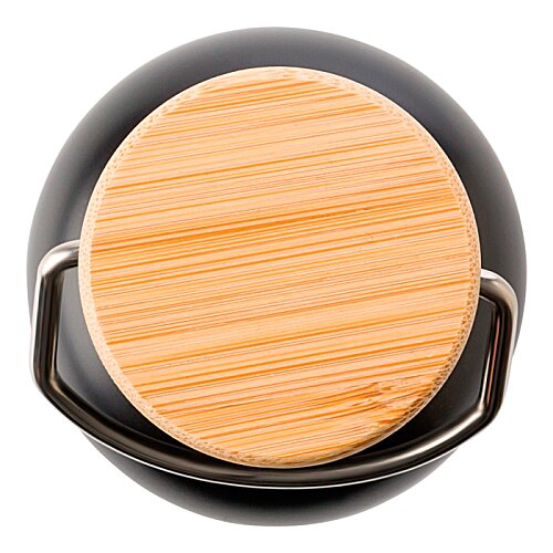 Additional Image 1 - a round wooden object with a black handle