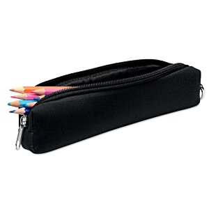 Additional Image 1 - a black pencil case with colored pencils