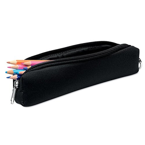 Additional Image 1 - a black pencil case with colored pencils