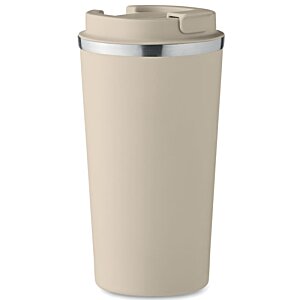 Additional Image 2 - a white coffee cup with a silver lid