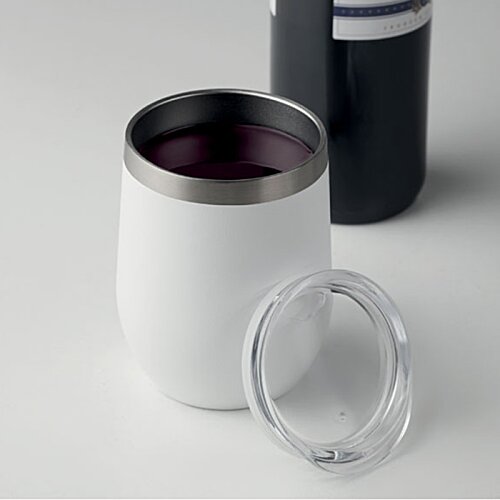 Additional Image 3 - a white cup with a black lid