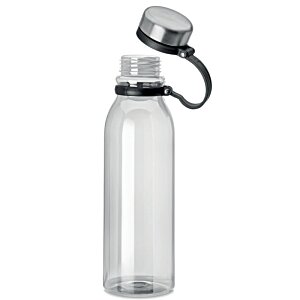 Additional Image 4 - a clear plastic water bottle with a black strap