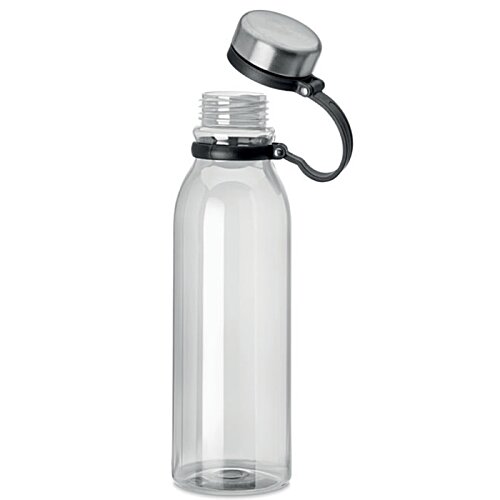 Additional Image 4 - a clear plastic water bottle with a black strap
