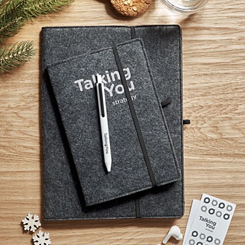 Additional Image 5 - a black notebook with a pen on it