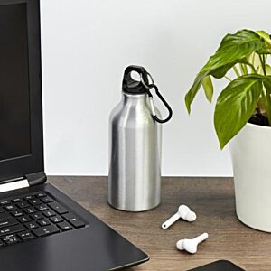 Additional Image 1 - a silver water bottle on a desk