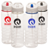 a group of plastic water bottles