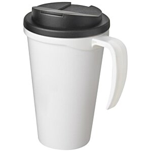 Additional Image 3 - a white coffee cup with a black lid