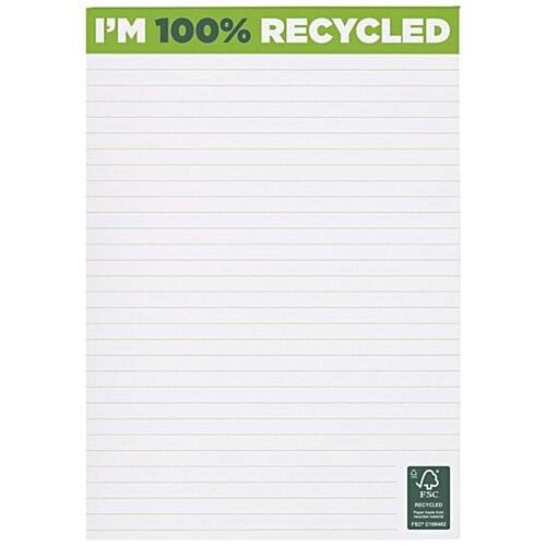 Additional Image 1 - a white and green recycle notepad