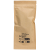 a brown bag with black text