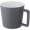 a grey mug with a handle