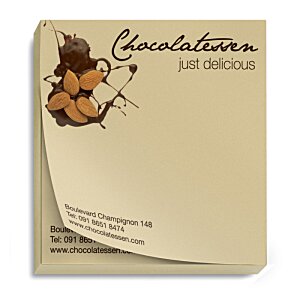 Additional Image 4 - a white square notepad with a brown and black design