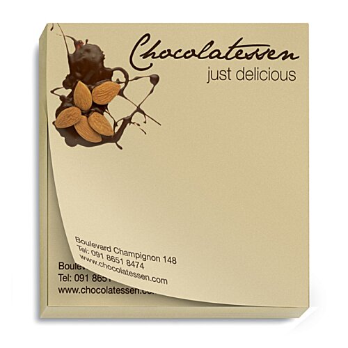 Additional Image 4 - a white square notepad with a brown and black design