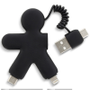 a black usb cable with a man figure
