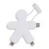 a white figure with a white cable