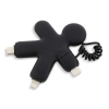 a black object with white buttons