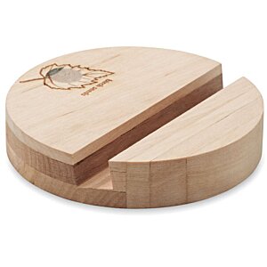 Additional Image 2 - a wooden circular object with a logo