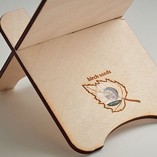 Additional Image 3 - a wooden stand with a logo on it