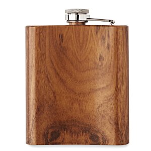 Additional Image 1 - a wooden flask with a silver top
