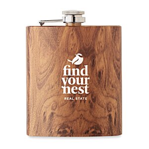 Additional Image 2 - a wood flask with white text