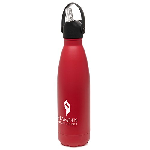 Additional Image 5 - a red water bottle with a black cap