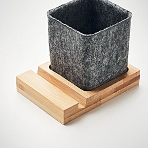 Additional Image 1 - a square object on a wooden stand
