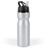 Additional Image 3 - a silver water bottle with black lid