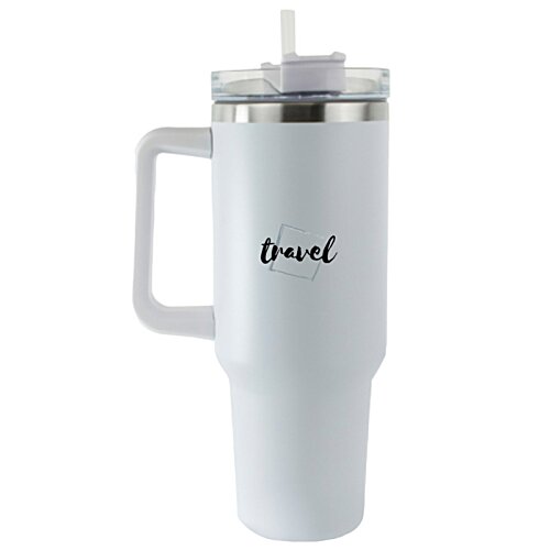 Additional Image 2 - a white coffee mug with a straw