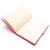 a open book with pink edges