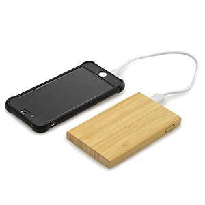 Additional Image 3 - a black phone with a wooden block attached to it
