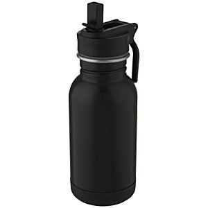 Additional Image 1 - a black water bottle with a straw