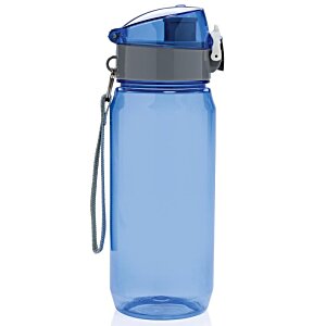 Additional Image 1 - a blue water bottle with a grey lid