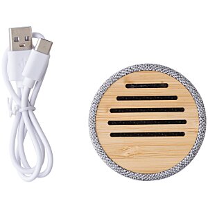 Additional Image 1 - a round wooden object with a white cord