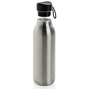 Additional Image 1 - a silver water bottle with a black cap