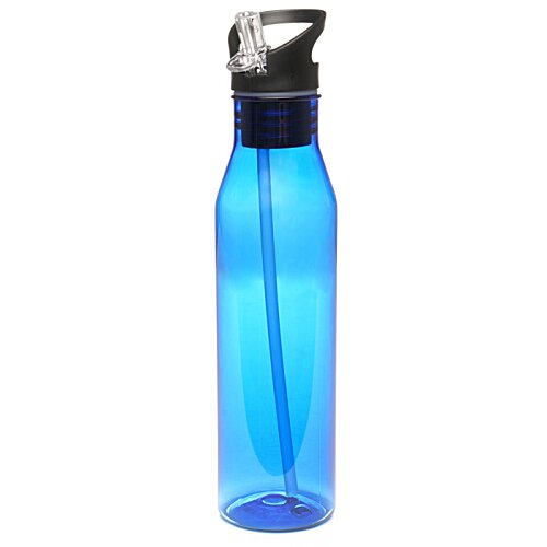 Additional Image 4 - a blue water bottle with a black straw