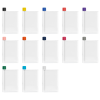 a group of white squares with different colored dots