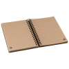 a brown notebook with a metal ring