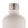 a close up of a white bottle