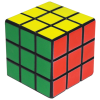 a colorful cube with black squares