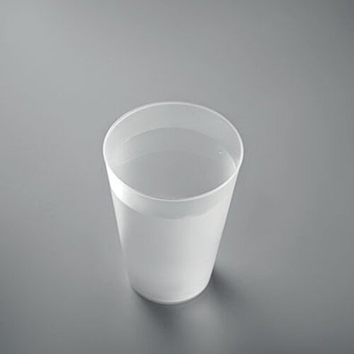Additional Image 3 - a clear plastic cup on a gray surface