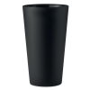 a black cup on a white background