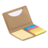 a brown envelope with several sticky notes