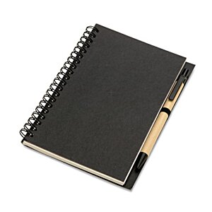 Additional Image 4 - a black notebook with a spiral bound cover