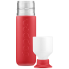 a red and white thermos