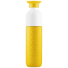 a yellow and white bottle