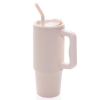 a white cup with a straw