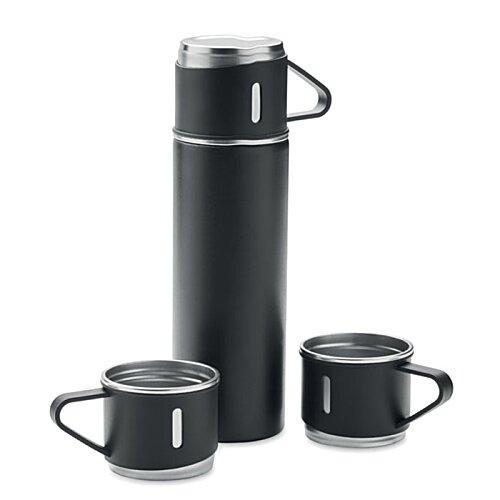 Additional Image 2 - a black thermos with cups