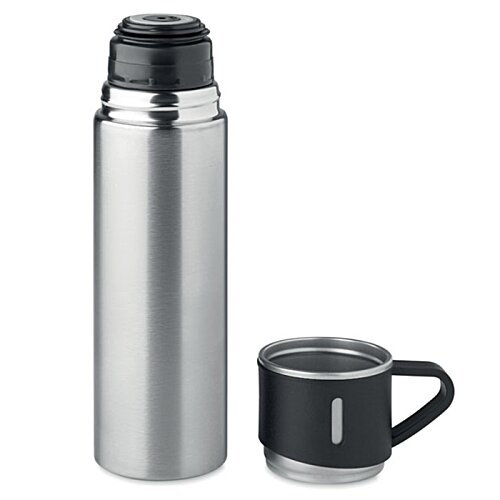 Additional Image 5 - a silver thermos and a black mug