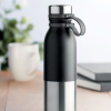 a black and silver water bottle